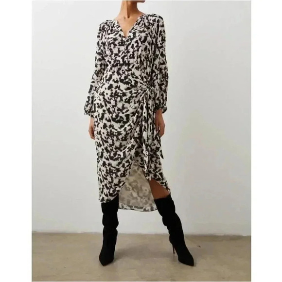 NWT Rails Tyra Midi Dress Blurred Cheetah Print size XS - Picture 12 of 14